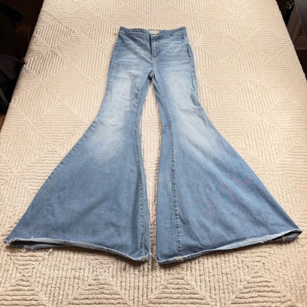 Free People Just Float On Flare Jeans Womens 26 Blue High Rise Bell Bottom Boho